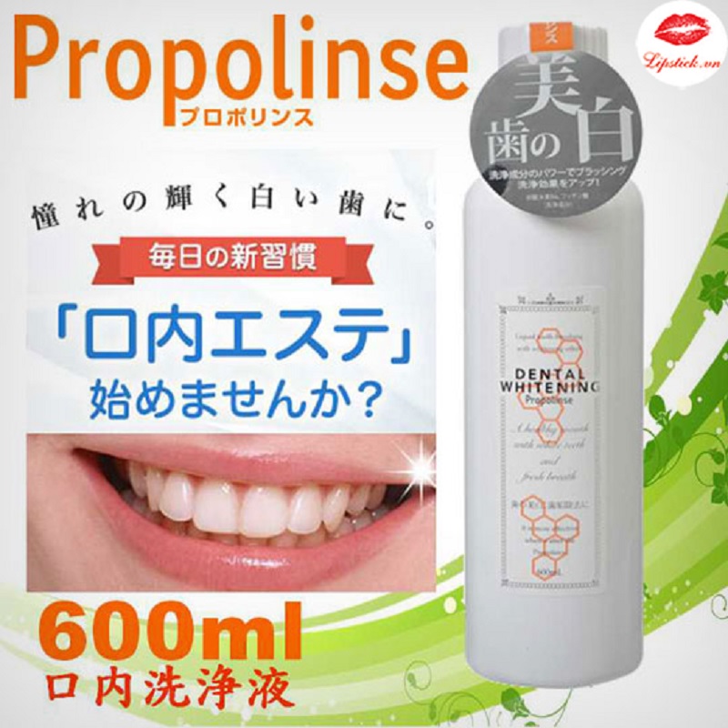 Nước súc miệng Propolinse màu trắng giúp răng trắng sáng và chắc khỏe hơn bao giờ hết